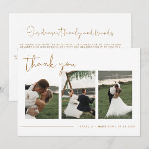 INDIE Boho Burnt Orange Photo Wedding Thank You  Invitation