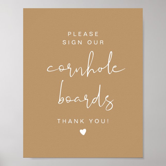 INDIE Boho Cornhole Guestbook Wedding Sign (Front)