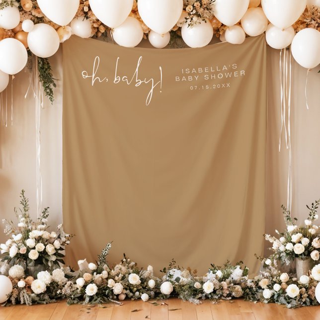 INDIE Boho Earth Toned Baby Shower Photo Tapestry (Creator Uploaded)