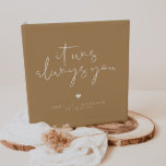 INDIE Boho Earth Toned Beige Wedding Photo Binder<br><div class="desc">This edgy black modern wedding album features an edgy handwritten font and a modern minimalist design and the phrase, "it was always you." with a boho earth toned beige and white colour pairing. Easily change the background and font colour to match your event colour scheme and add your names and...</div>