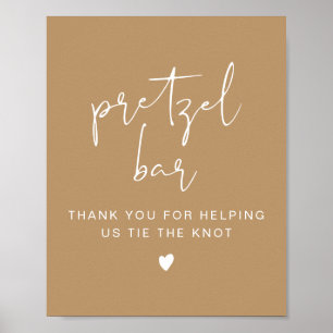 INDIE Boho Minimalist Teracotta Pretzel Bar Sign