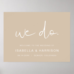 INDIE Boho Minimaliste Beige We Do Welcome Poster