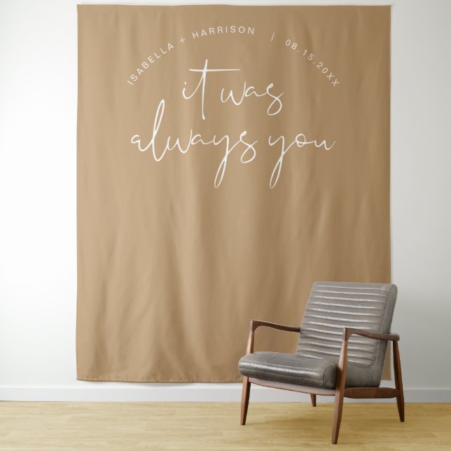 INDIE Boho Modern Wedding Photo Backdrop Tapestry (In Situ)