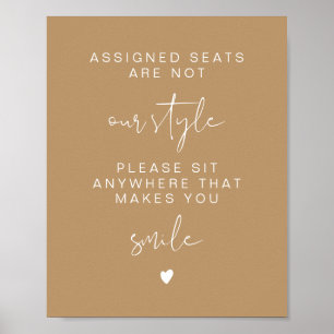 INDIE Boho Sit Anywhere No Assigned Seats Poster