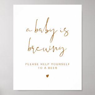 INDIE Boho Un bébé brasse de la bière affiche