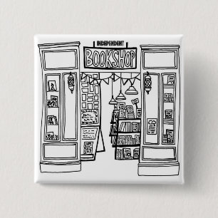 Indie Bookshop Square Badge 2 Inch Square Button