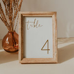 INDIE Burnt Orange Boho Minimalist Table Number<br><div class="desc">This wedding table number features an edgy handwritten font and modern minimalist design with a burnt orange and white colour scheme. Easily change the number to create all your table numbers. All colours are editable.</div>