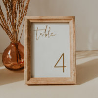 INDIE Burnt Orange Boho Minimalist Table Number