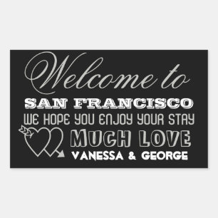 Indie hearts grey type out of town gift bag favour sticker