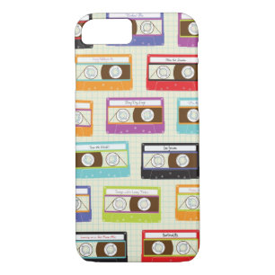 Indie Mixtapes Retro 80s Cassette Tape Pattern iPhone 8/7 Case