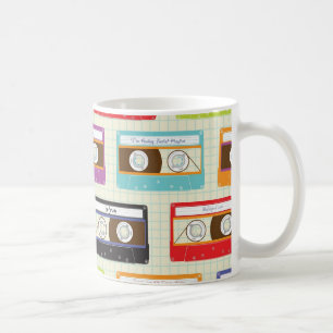 Indie Mixtapes Retro 80s Cassette Tape Pattern Coffee Mug