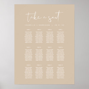 INDIE Modern Bohemian Beige Wedding Seating Chart