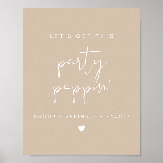 INDIE Modern Boho Popcorn Bar Wedding Sign (Front)