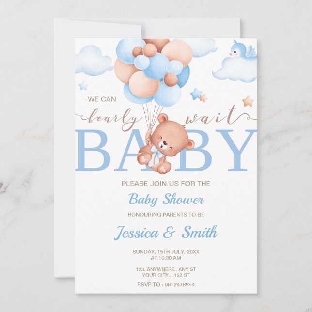 Indien Baby shower Invitation Card garçon (Devant)