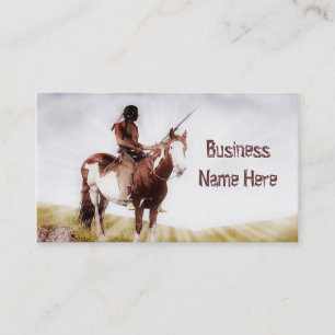 Indien vintage sur des cartes de visite de poney