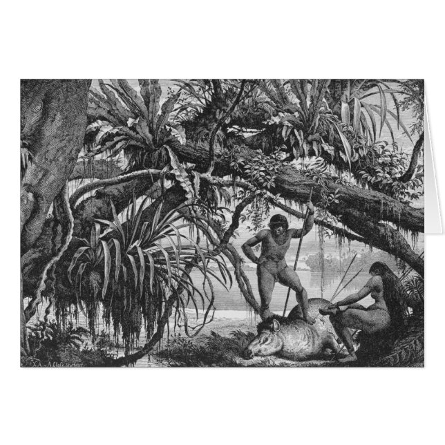 Indiens de Caripuna avec le tapir (Devant horizontal)