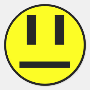Indifferent face classic round sticker