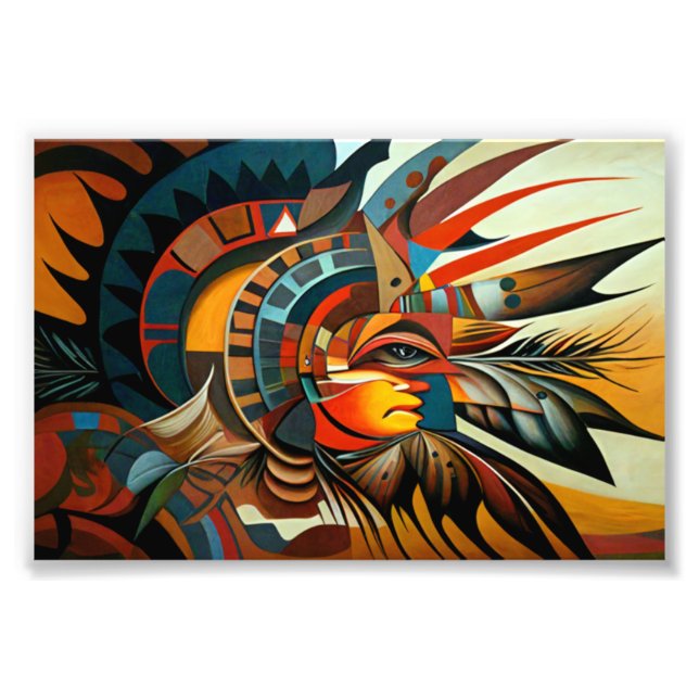 Indigenous Abstract Art, Native American Art Photo Print (Front)