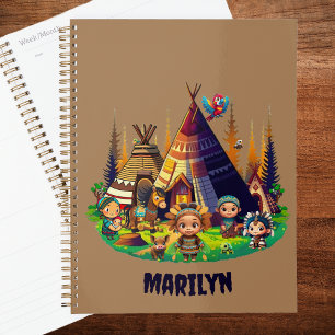 Indigenous American Indian kids, Tipis & Animals Planner