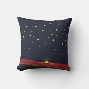 Indigenous Dot Starlit Campfire Constellation Throw Pillow