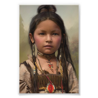 Indigenous Girl Native American Photo Enlargement Print