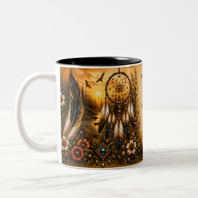 Indigenous Heritage Dream Catcher two-tone mug (Left)
