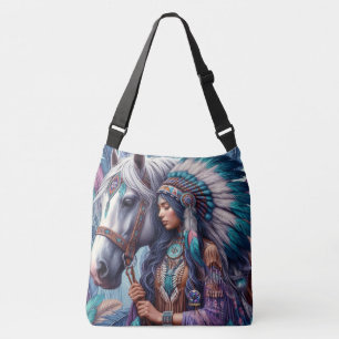 indigenous native american indian women horse crossbody bag