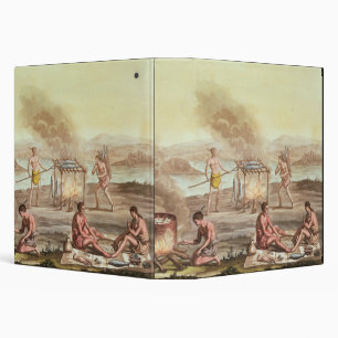 Indigenous natives from Florida preparing and cook Binder