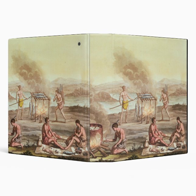 Indigenous natives from Florida preparing and cook Binder (Background)
