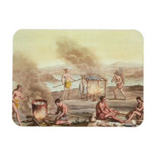 Indigenous natives from Florida preparing and cook Magnet