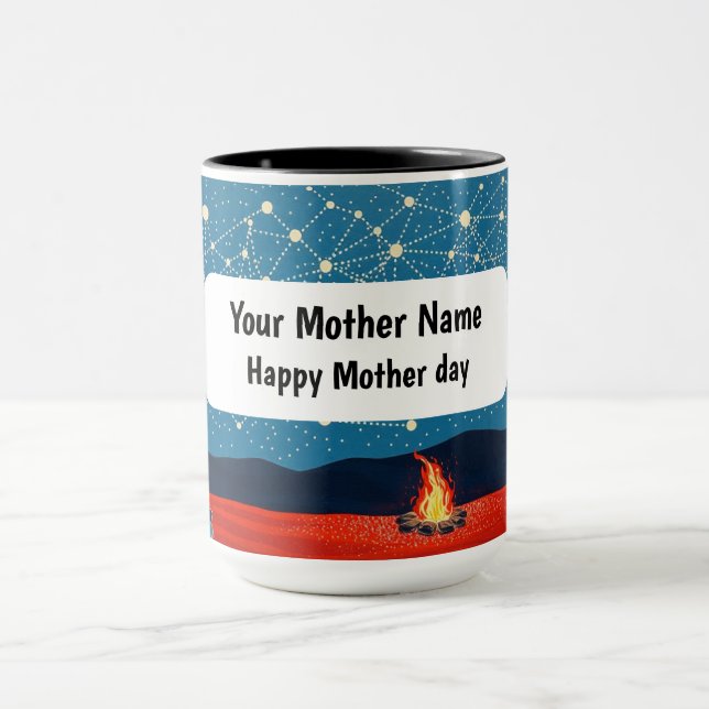 Indigenous Night Starlit Campfire Constellation Mug (Center)
