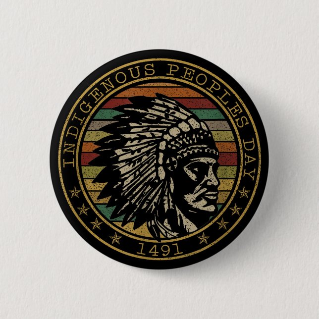 Indigenous Peoples Day 1941 Native American 2 Inch Round Button (Front)