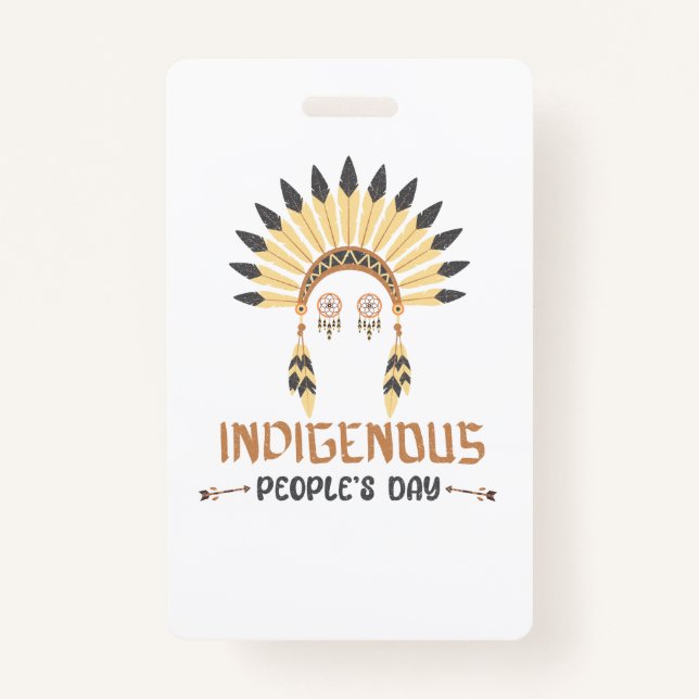 INDIGENOUS PEOPLES DAY, COLUMBUS DAY BADGE (Front)