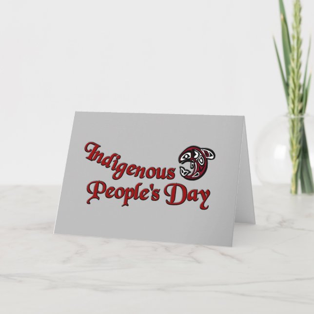 Indigenous People's Day Red Orca Typography   Card (Front)