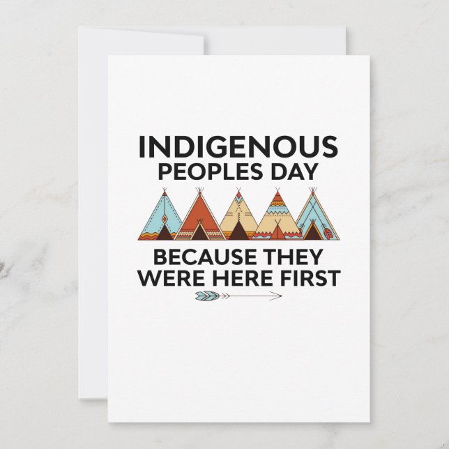 Indigenous Peoples Day They Were Here First Native Save The Date (Front)