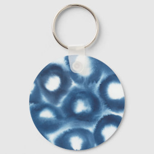 Indigio Watercolor Print Circles Keychain