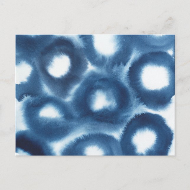 Indigio Watercolor Print Circles Postcard (Front)