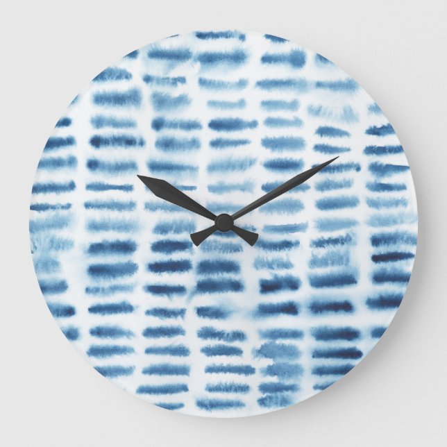 Indigio Watercolor Print Large Clock (Front)