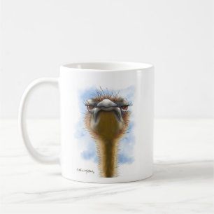 Indignant Ostrich Cartoon Coffee Mug