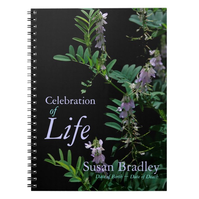 Indigo 3 Floral Photography Funeral Guest Book (Front)