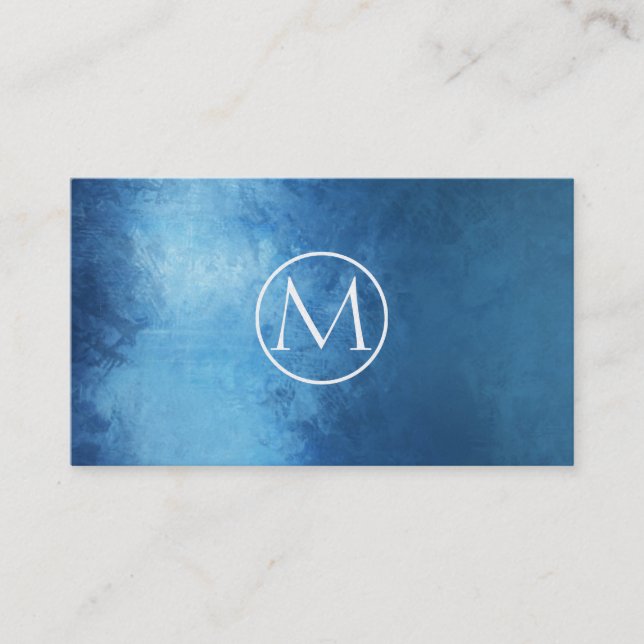 Indigo Abstract Elegant Business Card (Front)