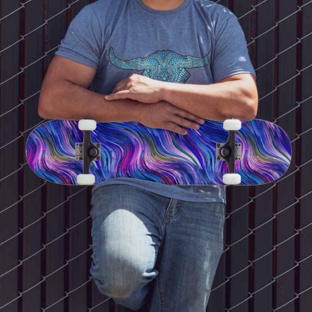 Indigo Alcohol Ink Skateboard (Outdoor 3)