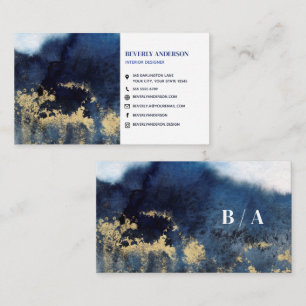 Indigo and Gold Modern Art Business Card