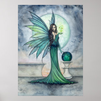 Indigo and Jade Fairy Fantasy Art Molly Harrison Poster
