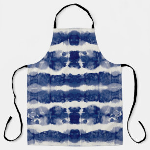 Indigo Art: Abstract Watercolor Chaos. Apron