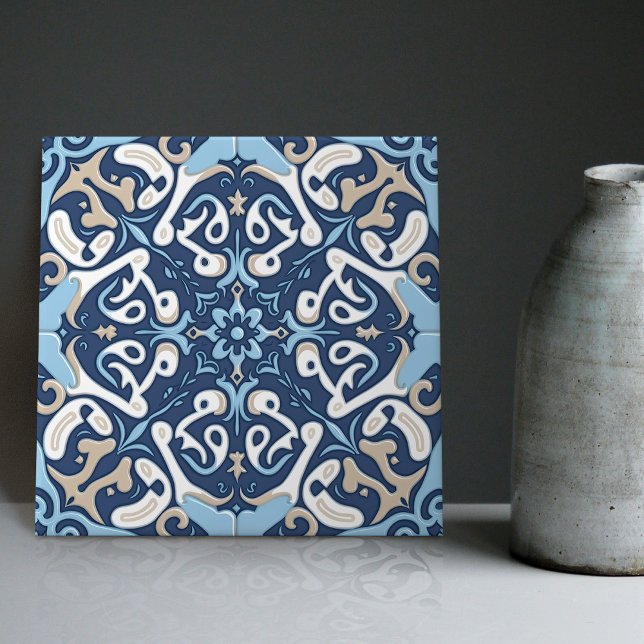 Indigo Azulejo Blue Portuguese Lisbon Decorative C Tile (Creator Uploaded)