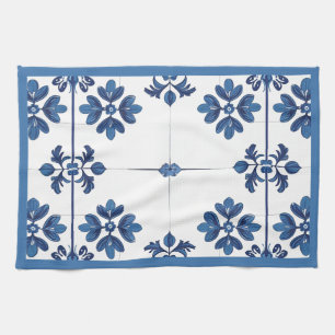 Indigo Azulejo Blue Portuguese Lisbon Decorative Kitchen Towel