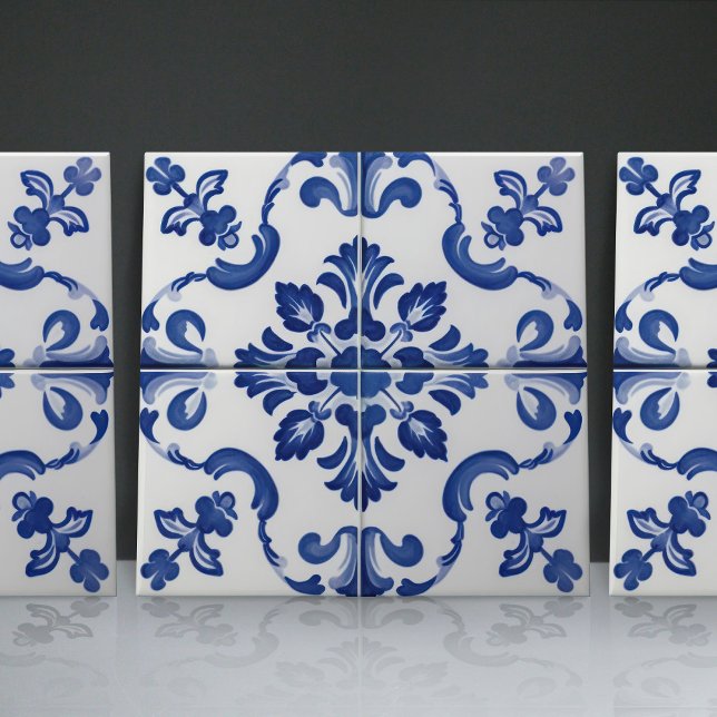 Indigo Azulejo Blue Portuguese Lisbon Decorative Tile (Creator Uploaded)