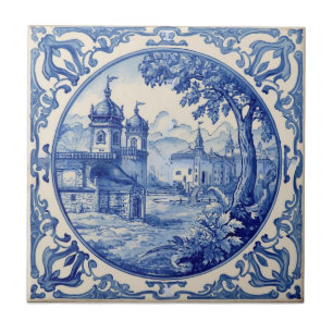 Indigo Azulejo Blue Portuguese Lisbon Talavera Tile