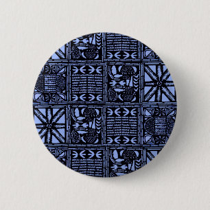 Indigo Batik Quilt - Blue 2 Inch Round Button